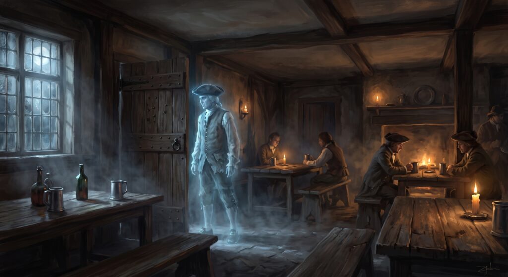 A patriot ghost haunts the Green Dragon tavern.
