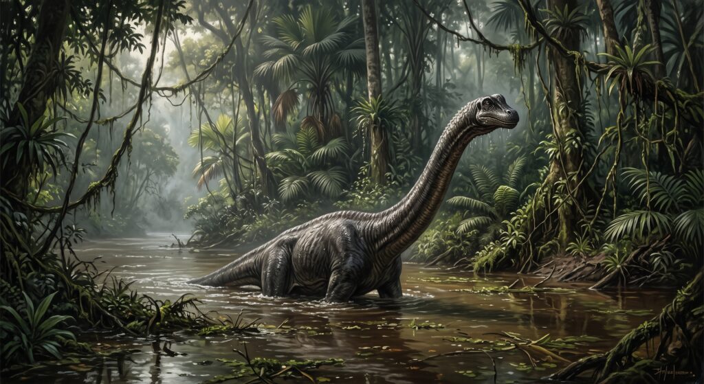 A dinosaur in the Congo.