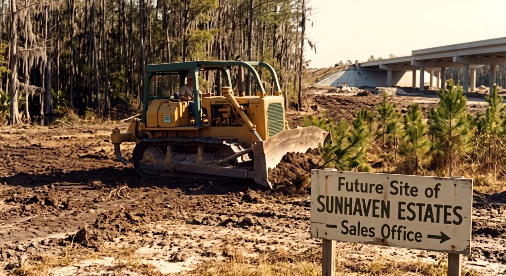 Development of Florida's land led to increased Skunk ape sightings.