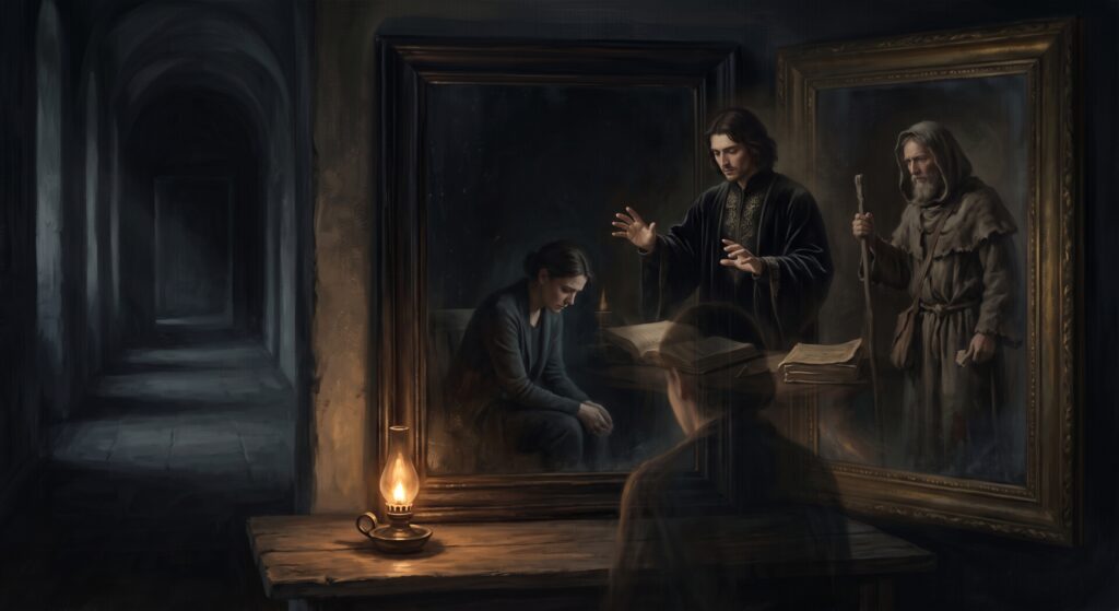 A strange happening during a mirror gazing ceremony.