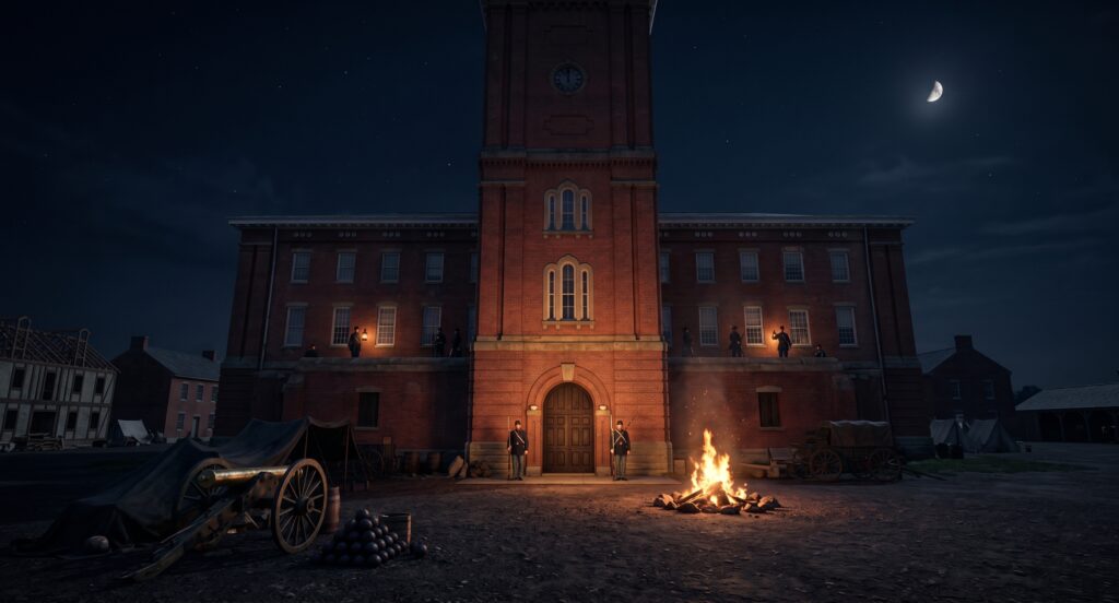 Fort Hayes as it might have looked in 1865 when it was still a fort and not an Arts school.